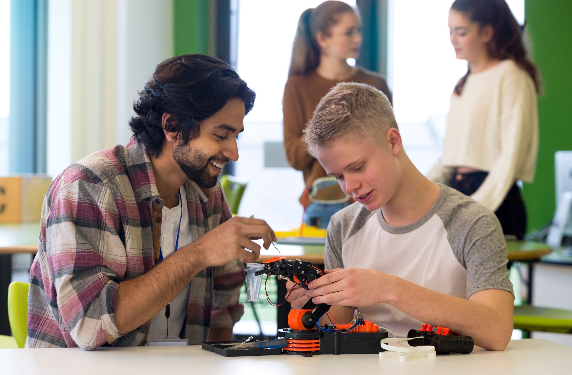Student and Teacher Working Together